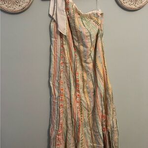 Free People Asymmetrical Pastel Striped Dress